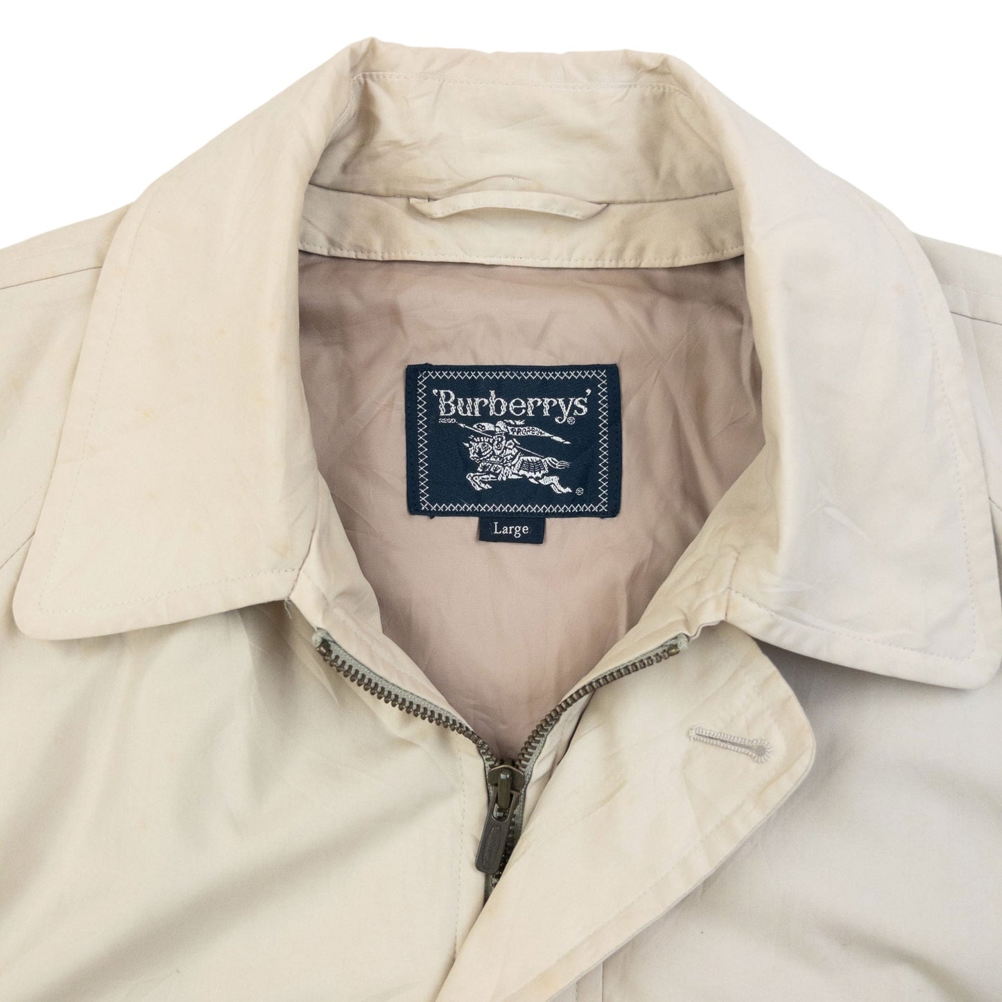 Vintage 90s Burberry Zip Up Jacket Size L | Large, Beige