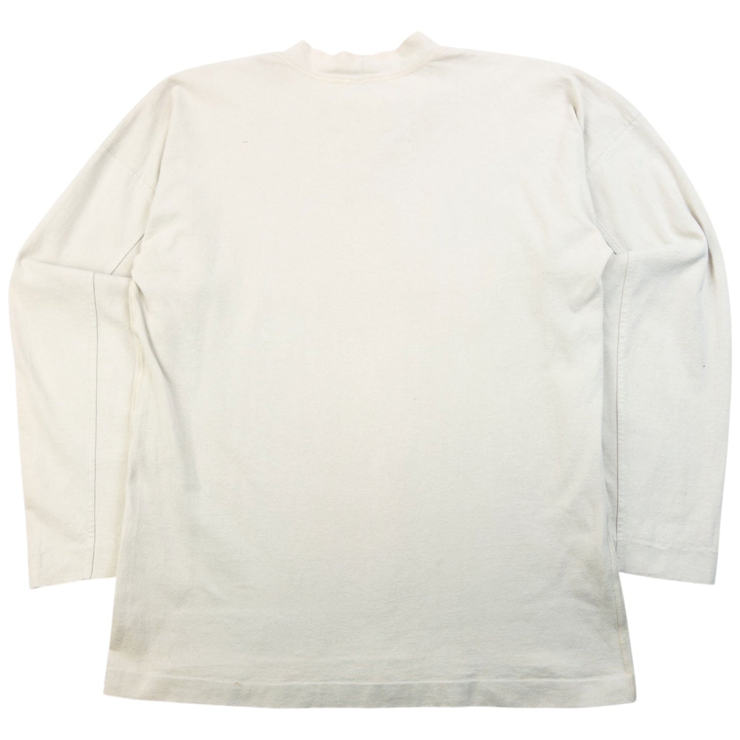 Vintage 90s Stone Island Center Logo Long Sleeve T Shirt Size S | Small, Cream