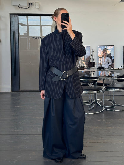 Versace Collection Stripe Pure Wool Single Breasted Blazer - 44R/XL