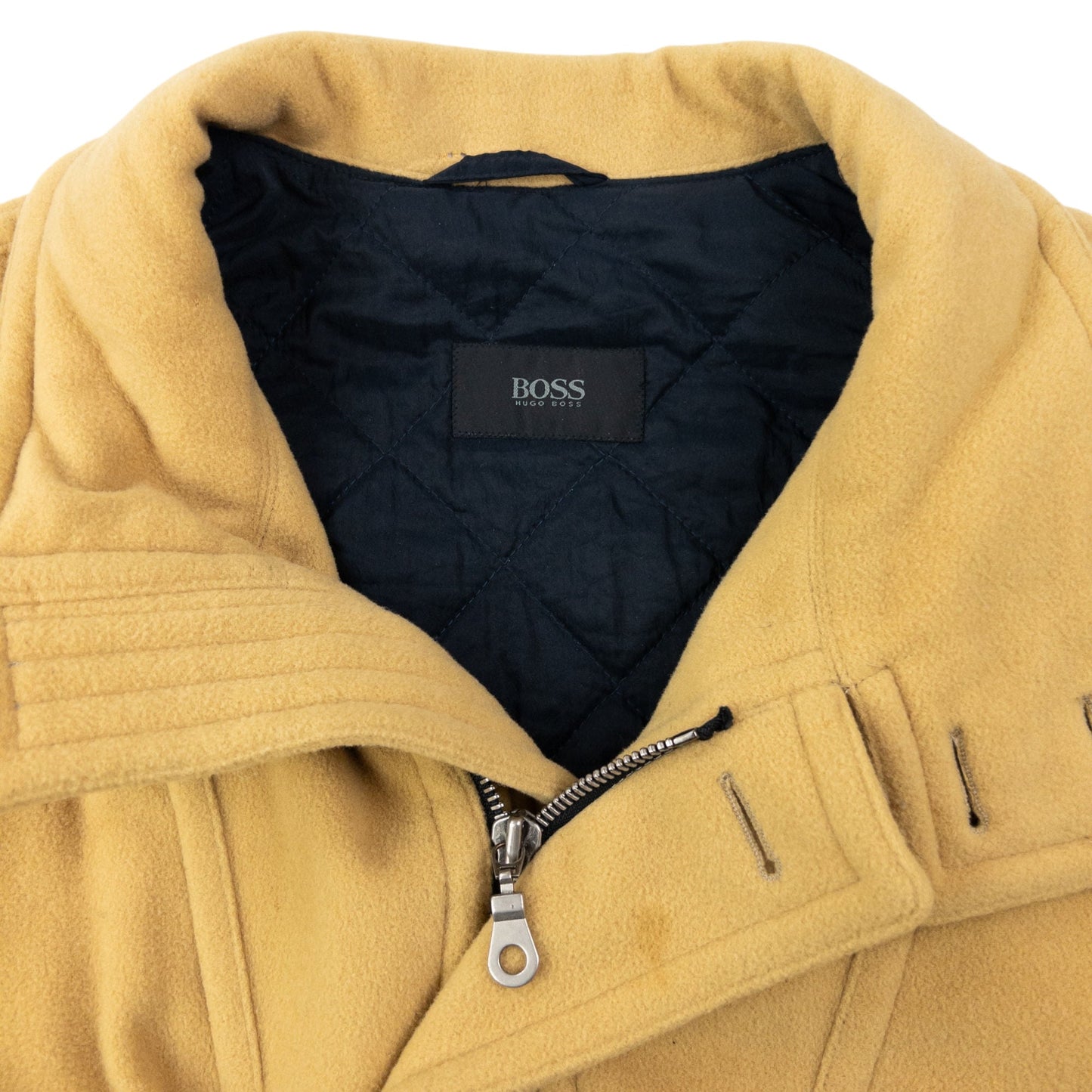 Vintage 90s Hugo Boss Zip Up Cashmere Jacket Size XL | XL, Yellow
