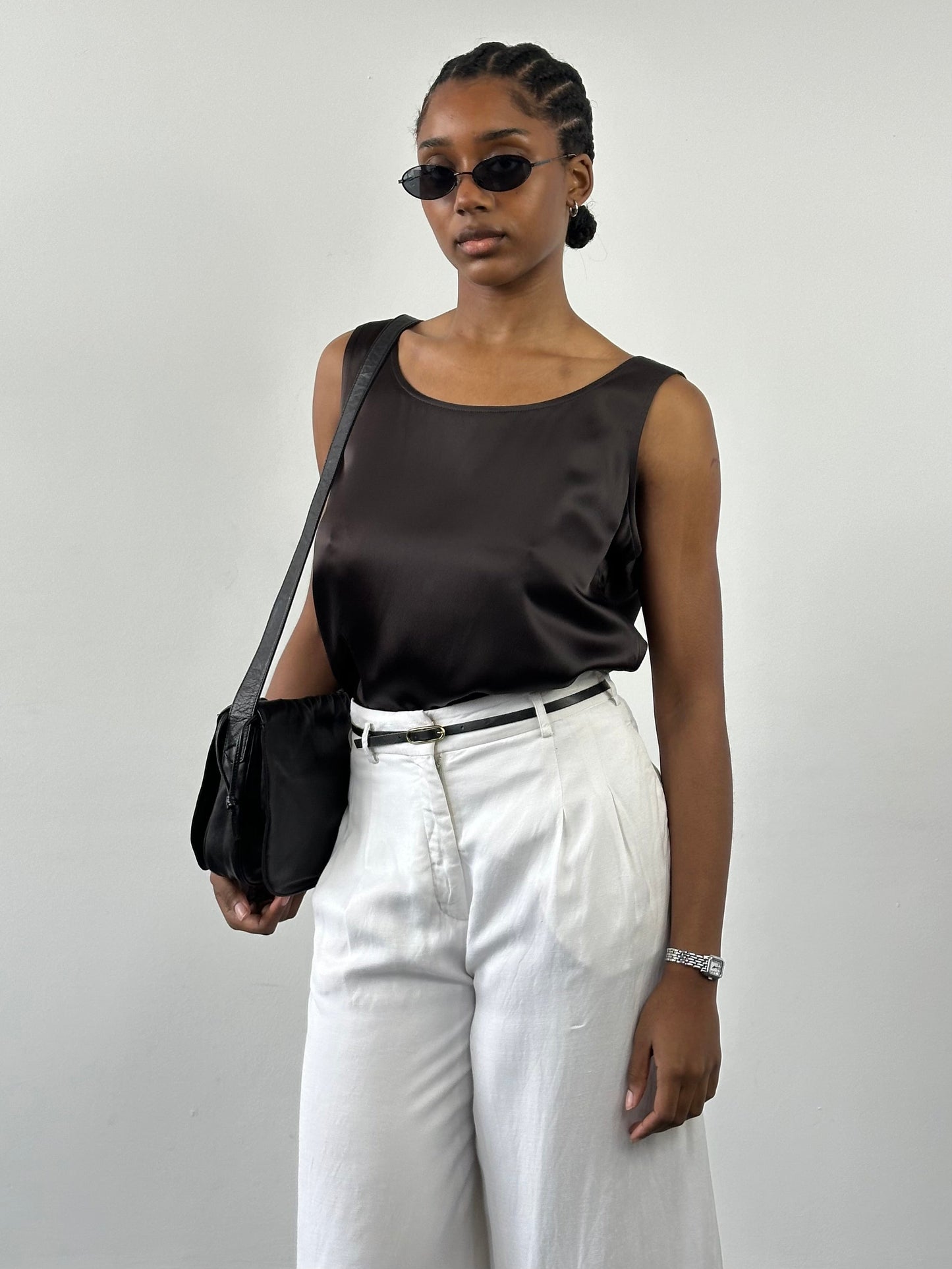 Gianfranco Ferré Studio 1990s Satin Sleeveless Top - L