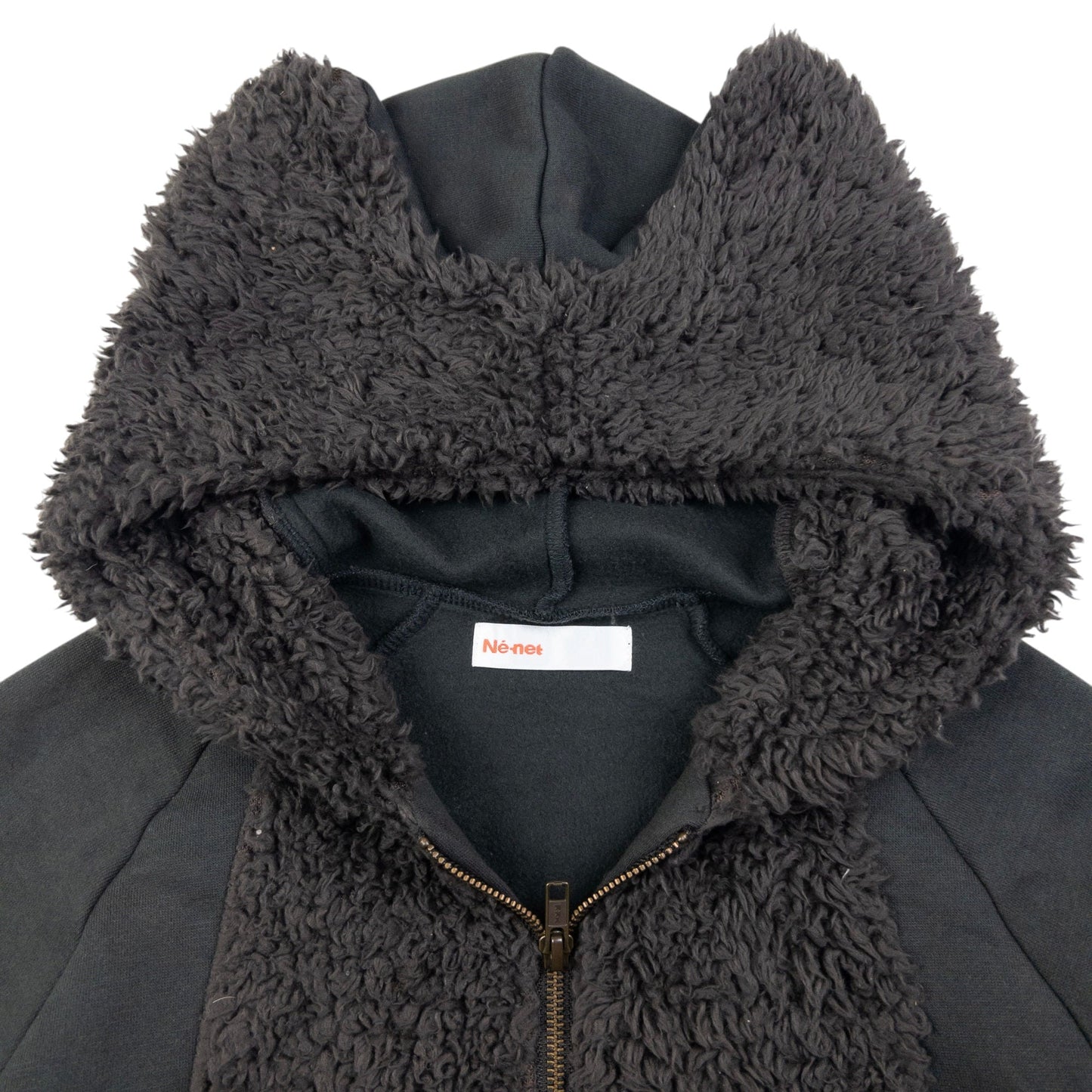 Vintage Ne-Net By Issey Miyake Zip Up Fleece Animal Hoodie Womens Size M