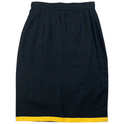 Vintage 90s Gianni Versace Linen Wrap Skirt Womens Size W25 | W25, Black