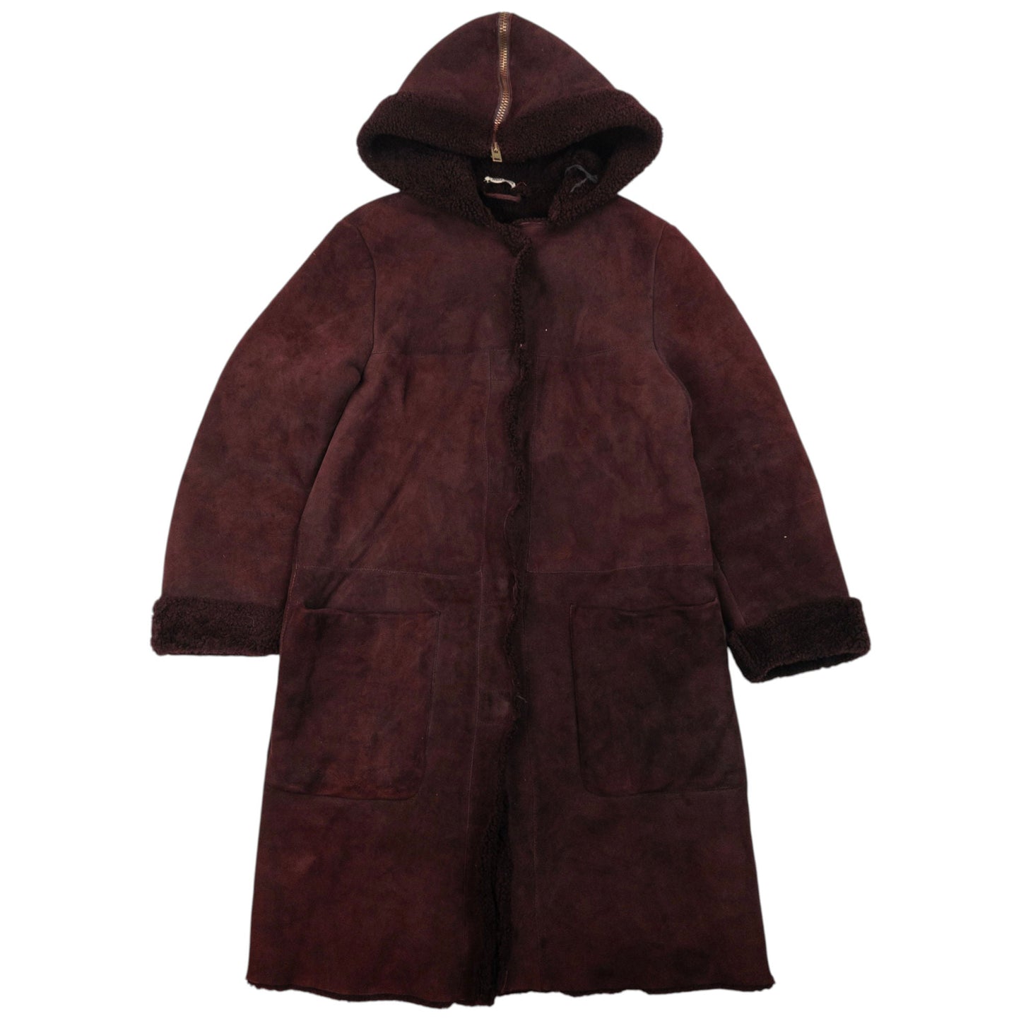 Vintage 2000s Miu Miu Longline Shearling Jacket Womens Size XL | XL, Brown