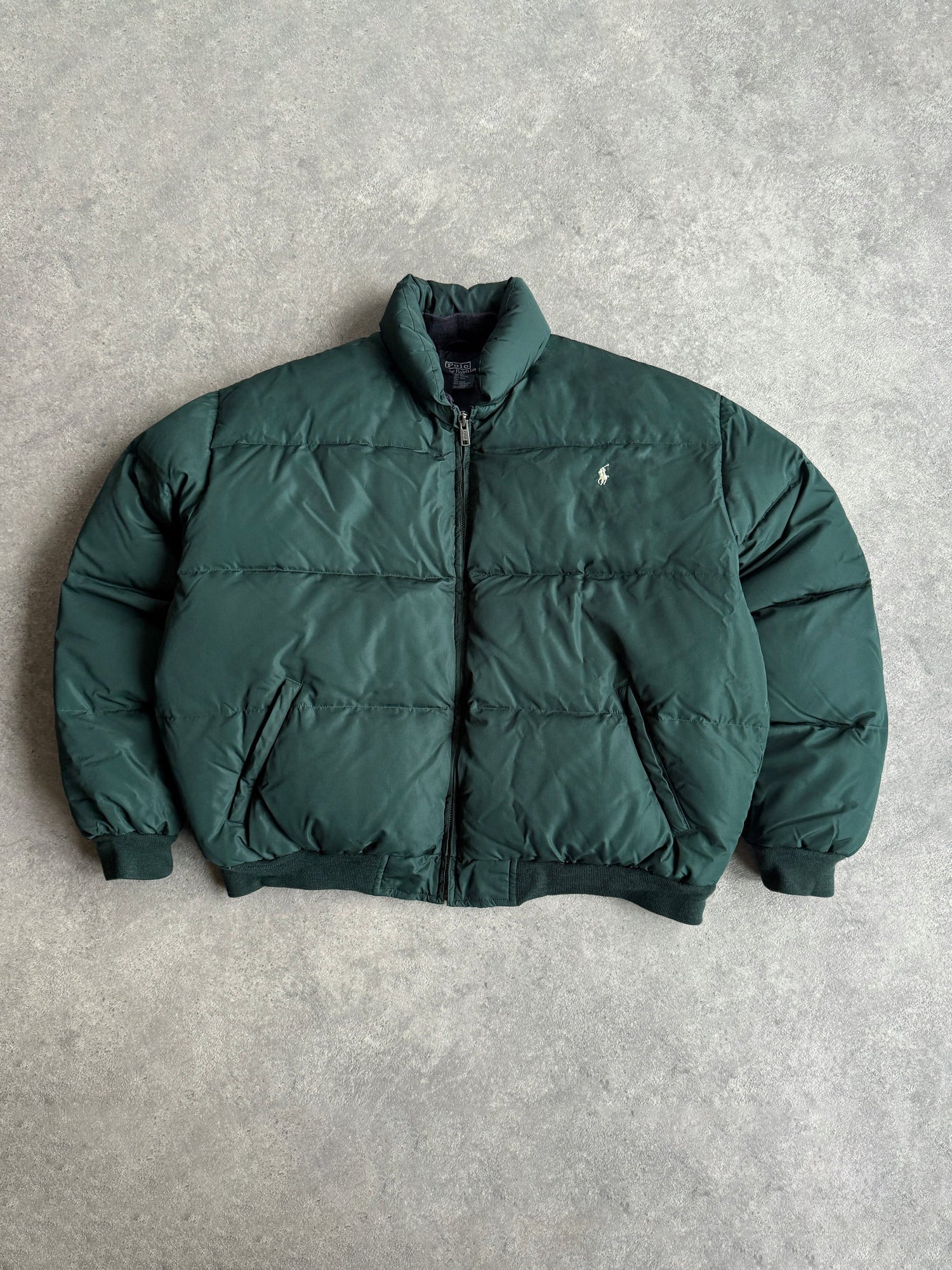 ralph lauren 1990s heavyweight down fill bomber puffer jacket (l) | Large, Multicoloured