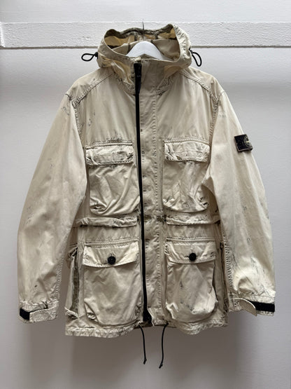 Stone Island Hand Corrosion Field Jacket 2017 (L) | Large, Cream