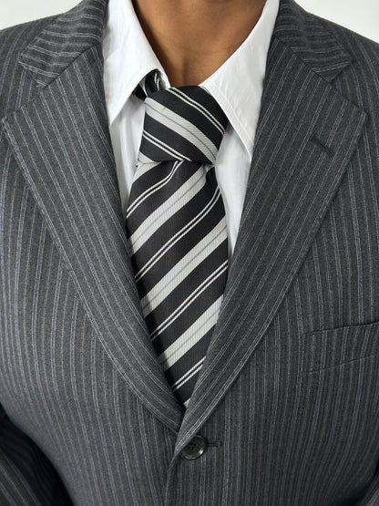 Japanese Vintage 2000s Pure Silk Diagonal Stripe Tie