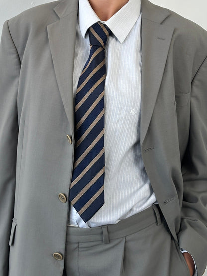 Vintage 1990s Pure Silk Diagonal Striped Tie