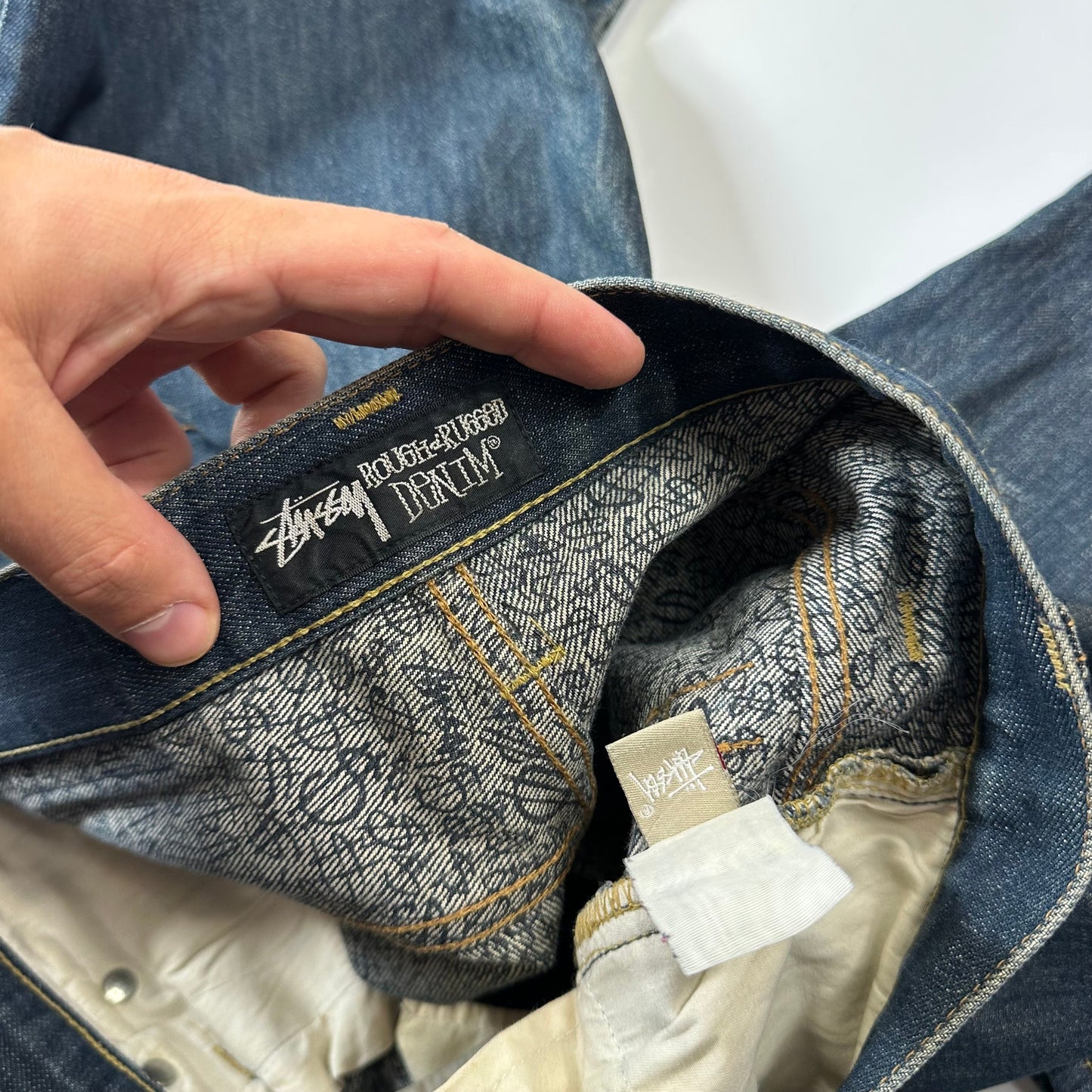 Stussy 00’s Spellout Graphic Logo Jeans - 30-32