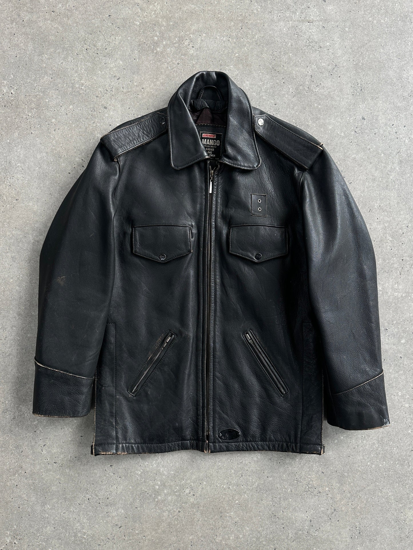 Vintage 1990s Aged Leather Jacket - M/L