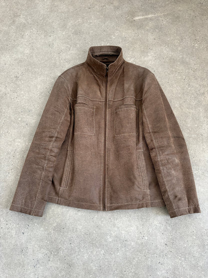 Vintage Textured Leather Jacket - XL