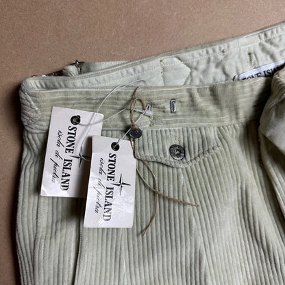 80s Cream Jumbo Corduroy Racing Pants