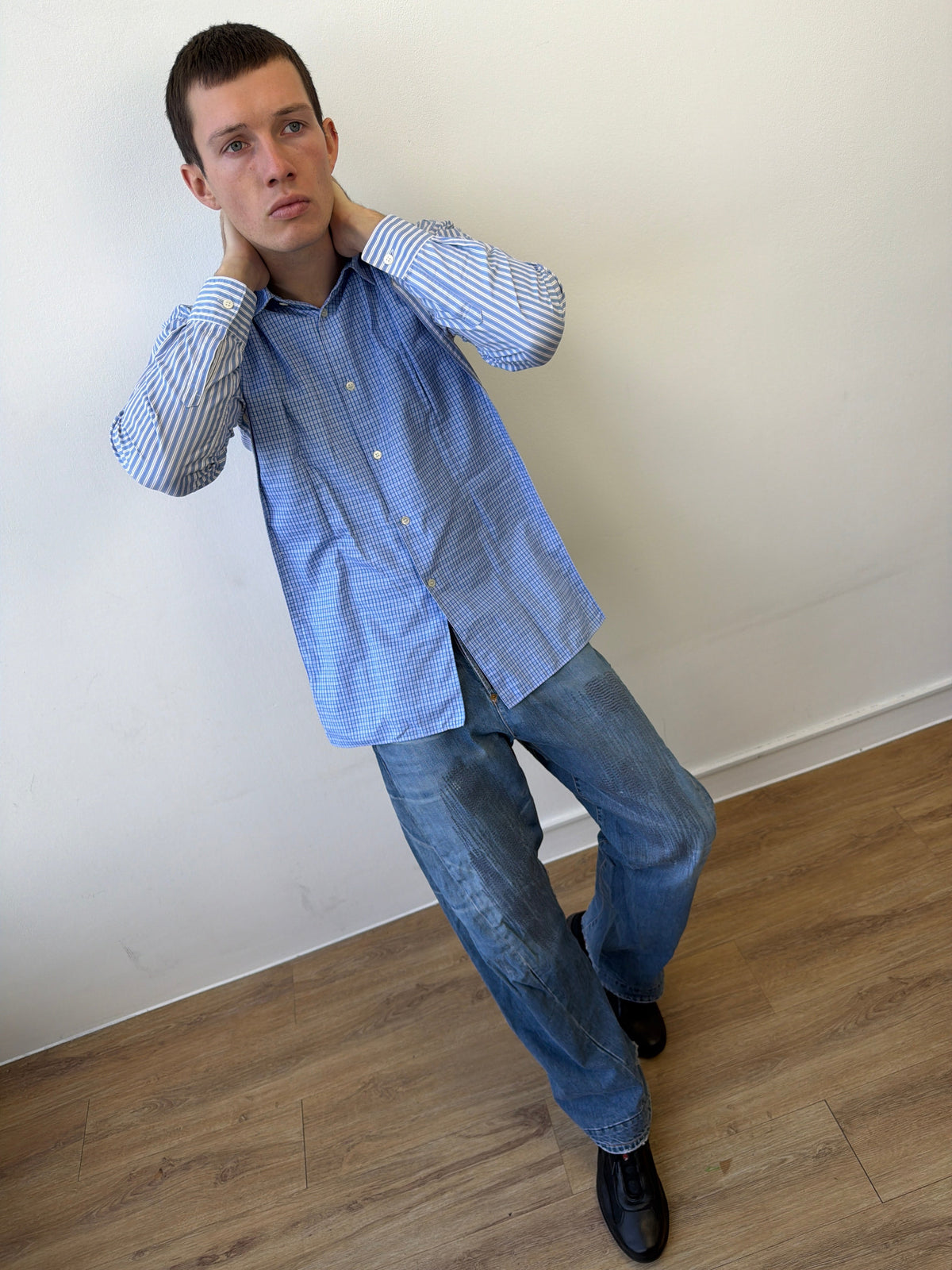 Comme Des Garçons SHIRT Dual Layer Shirt | Medium, Blue