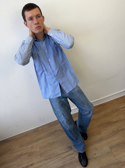 Comme Des Garçons SHIRT Dual Layer Shirt | Medium, Blue