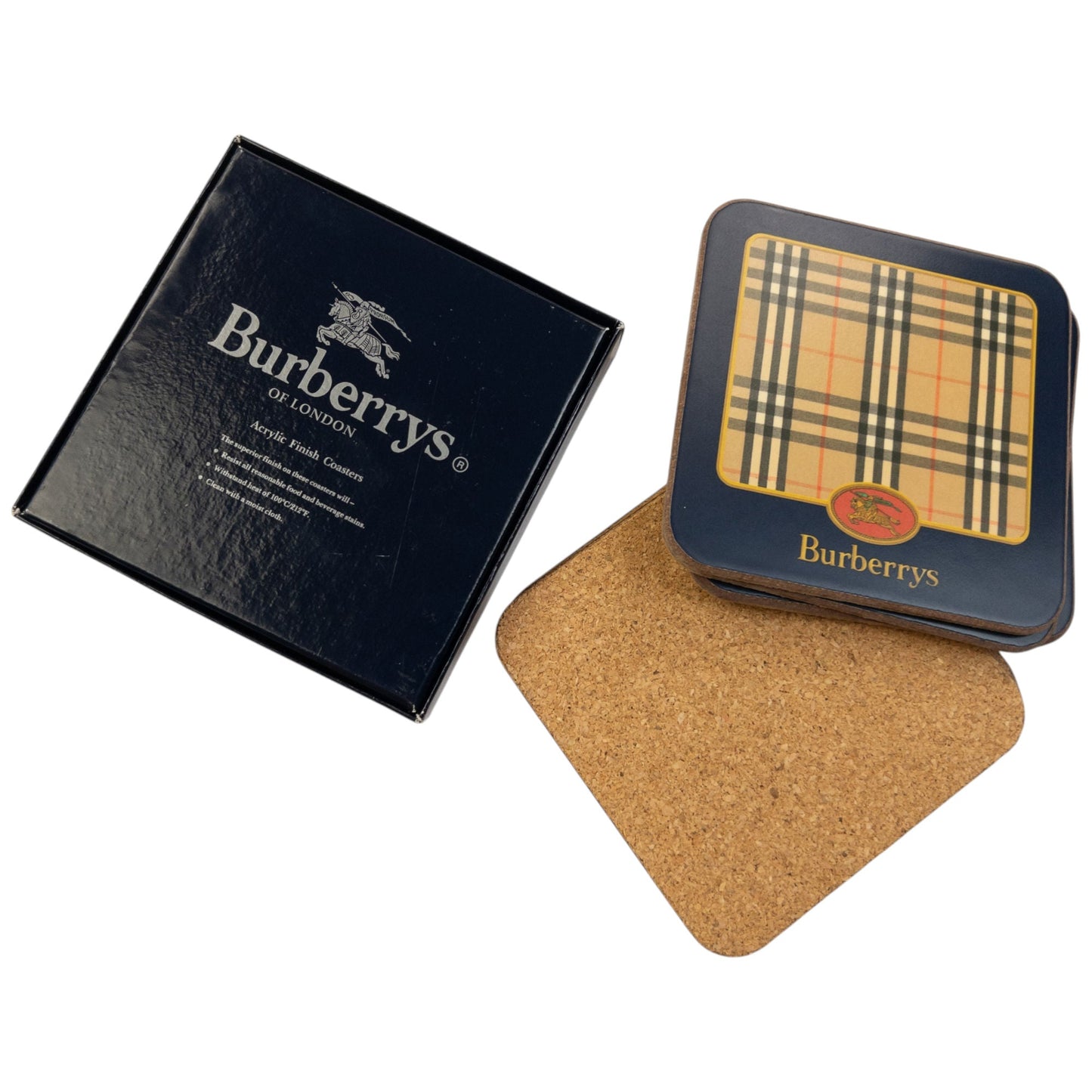 Vintage 90s Burberry Nova Check Coasters | O/S, Beige, Black, Red