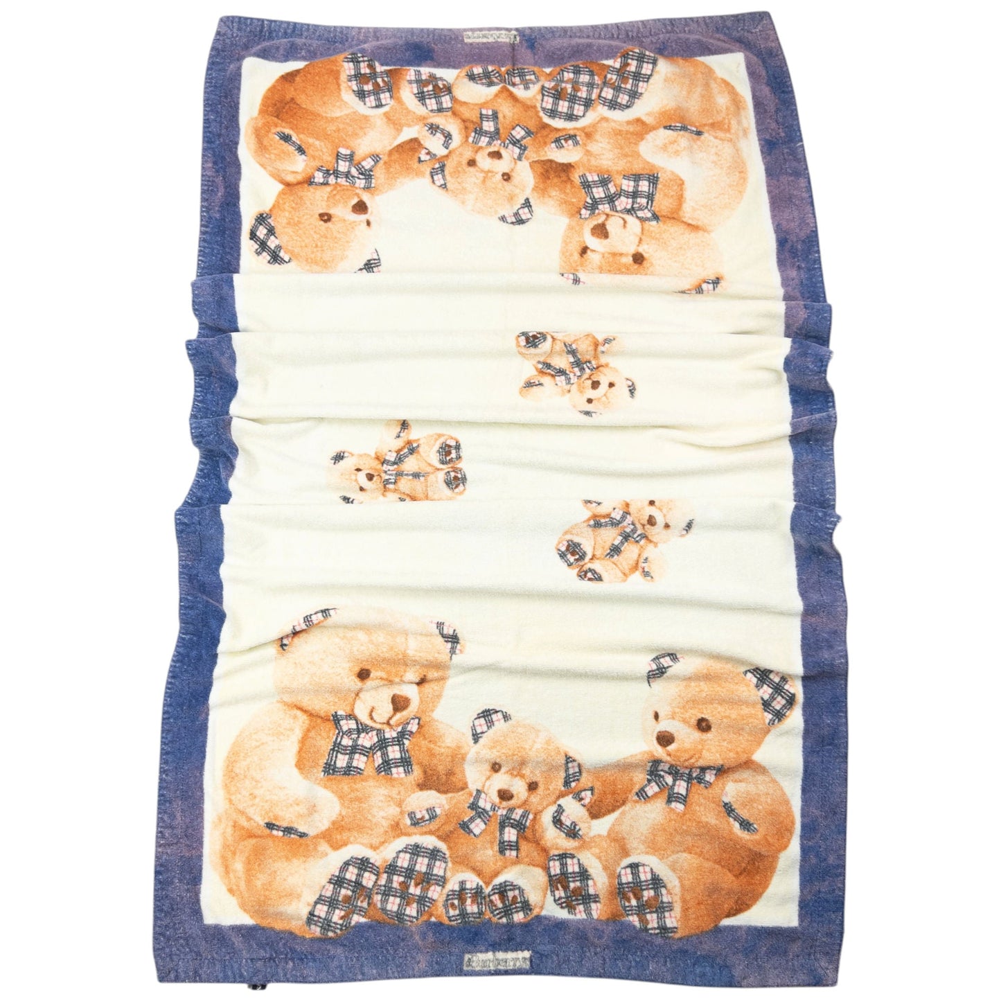 Vintage 90s Burberry Nova Check Teddy Bear Print Beach Towel | O/S, Red