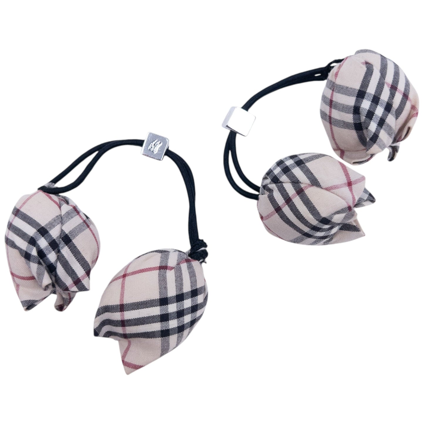 Vintage 2000s Burberry Nova Check Bobble Hair Ties | O/S, Black