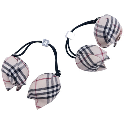 Vintage 2000s Burberry Nova Check Bobble Hair Ties | O/S, Black