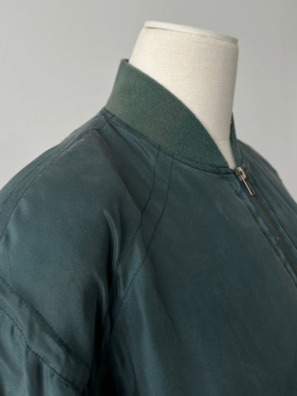 Vintage 1990s Pure Silk Bomber Jacket - M
