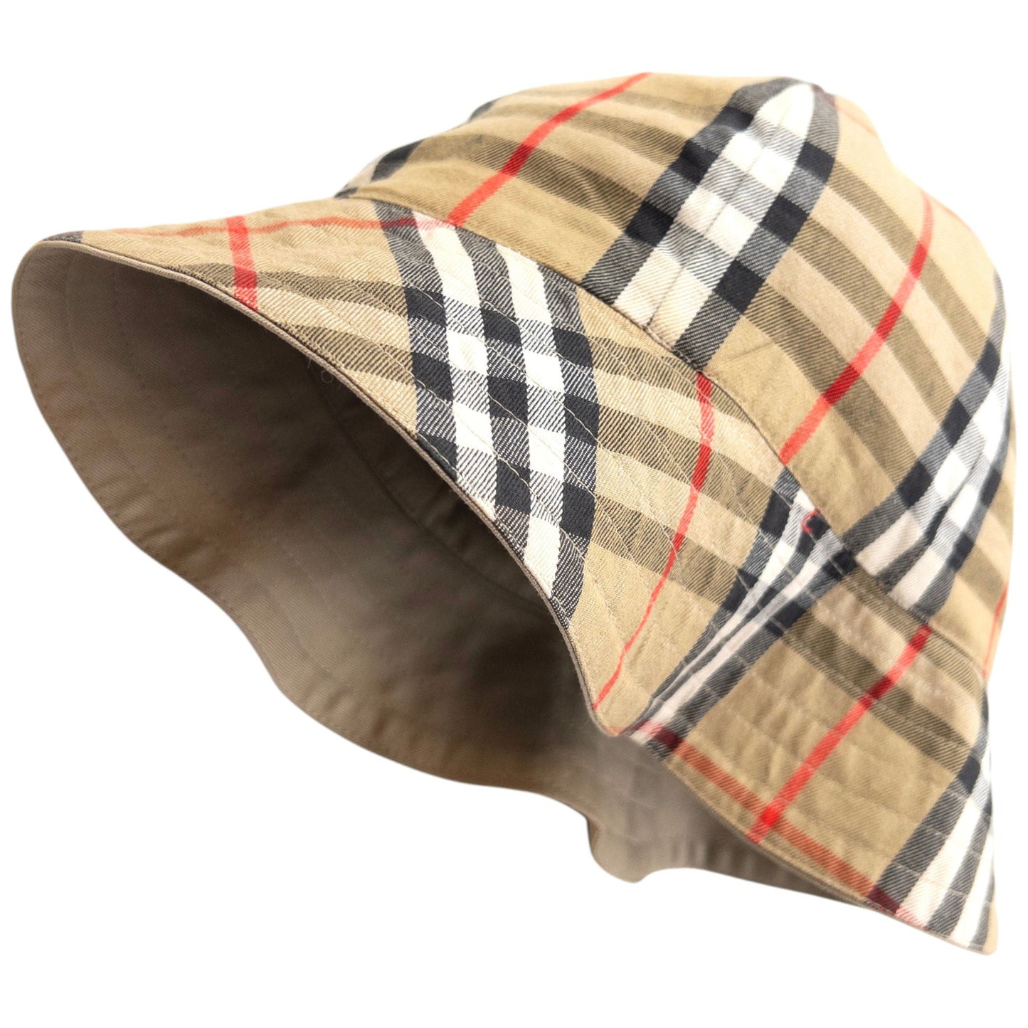 Vintage 90s Burberry Nova Check Reversible Bucket Hat | O/S, Beige