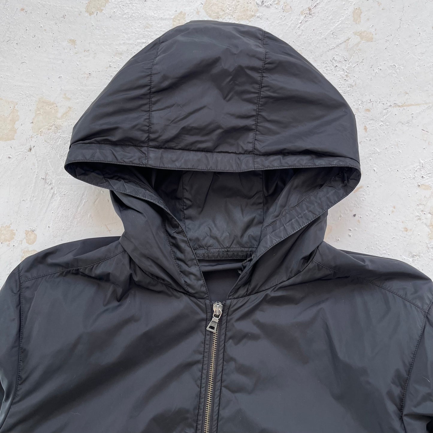 fw2008 prada sport hooded padded black windbreaker | Black, Black
