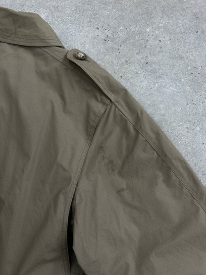 London Fog 1990s High Neck Double Breasted Belted Trench Coat - XL