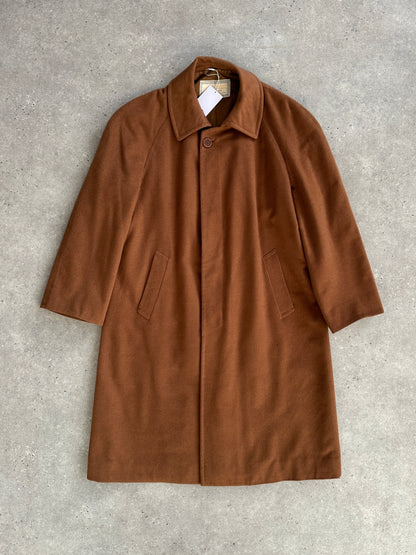 British Vintage Pure Cashmere Concealed Placket Coat - XL