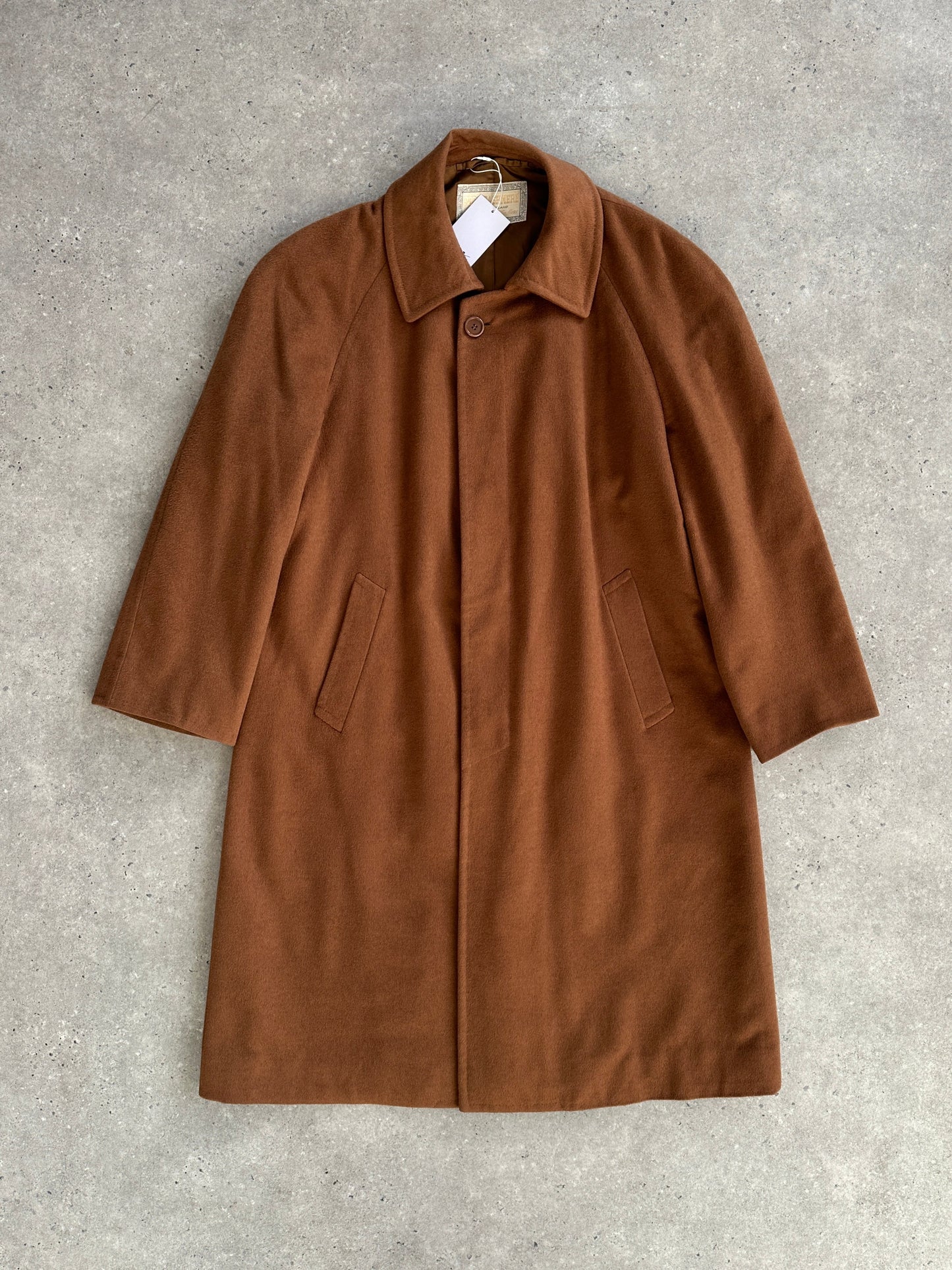 Italian Vintage 1970s Pure Cashmere Concealed Placket Coat - XL