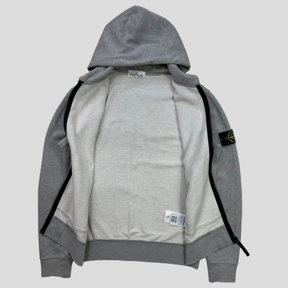 Stone Island Zip-up Grey Cotton Hoodie - M