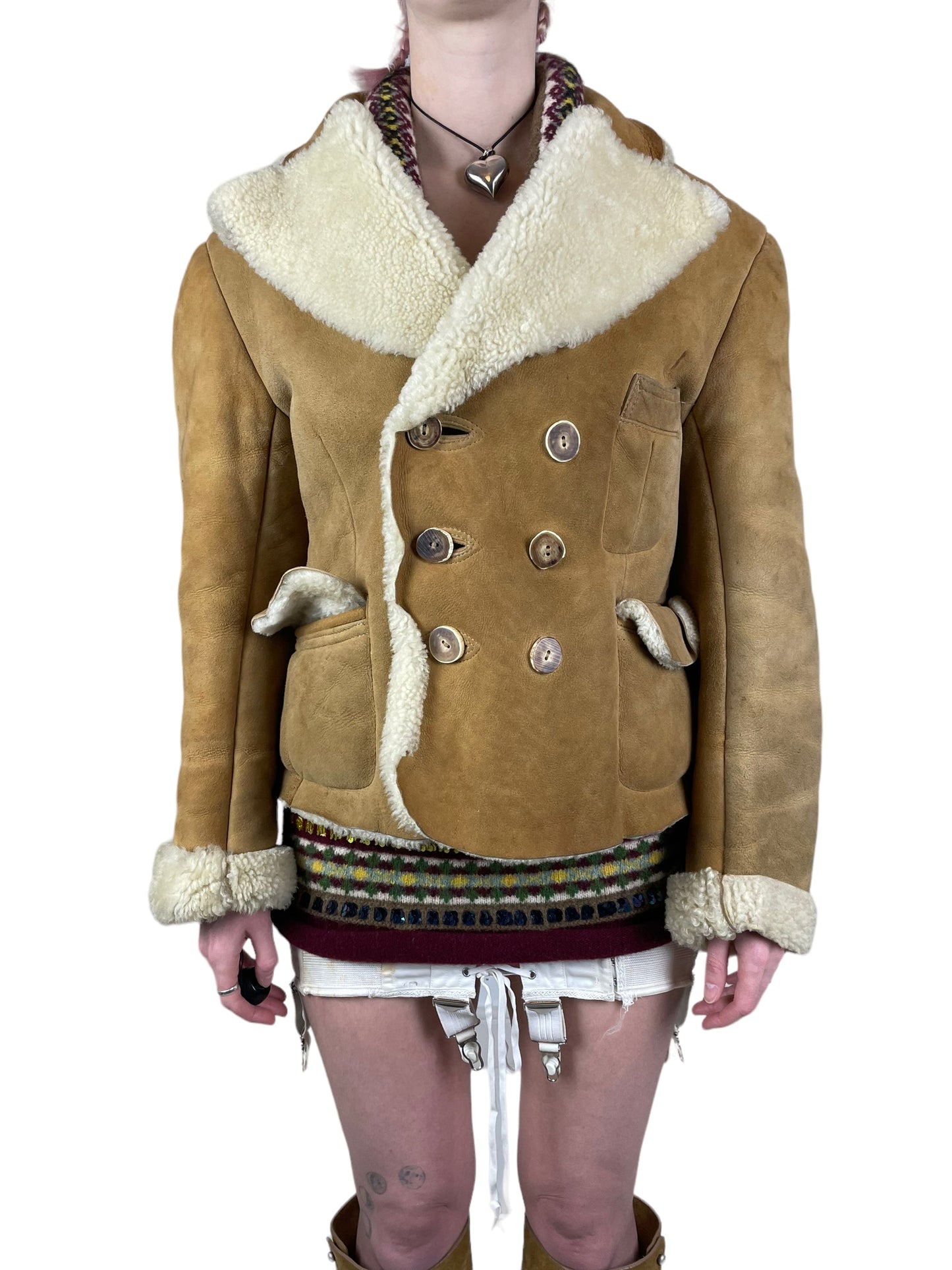 Vivienne Westwood AW1988 reissue of AW1982 Nostalgia of Mud shearling jacket