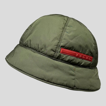 Prada Sport 1999 Nylon Padded Panelled Bucket Hat - M