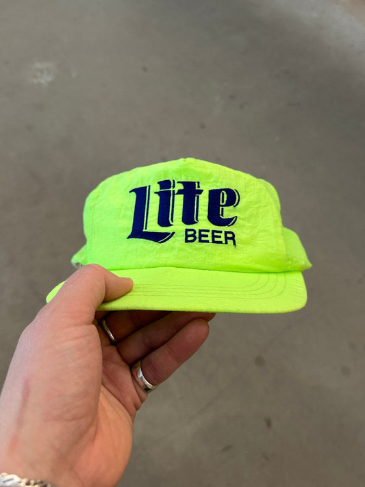 1990's Miller Lite Beer Cap | O/S, Neon Green