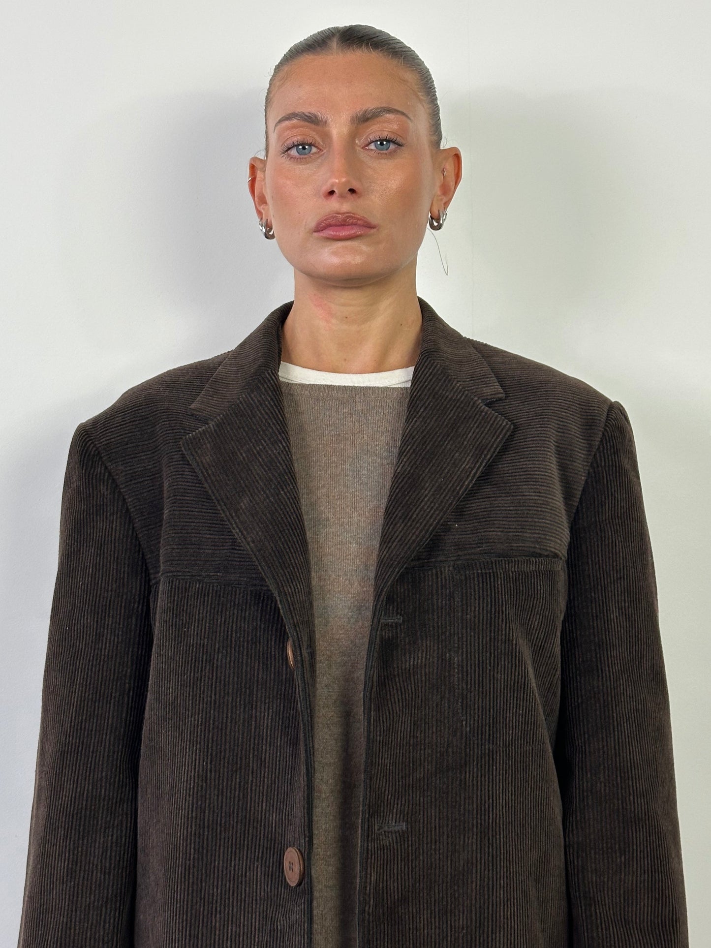 Versace Pure Cotton Corduroy Single Breasted Blazer - 40L/L