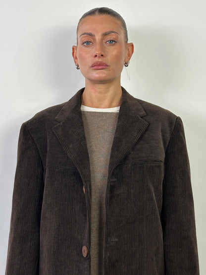 Versace Pure Cotton Corduroy Single Breasted Blazer - 40L/L