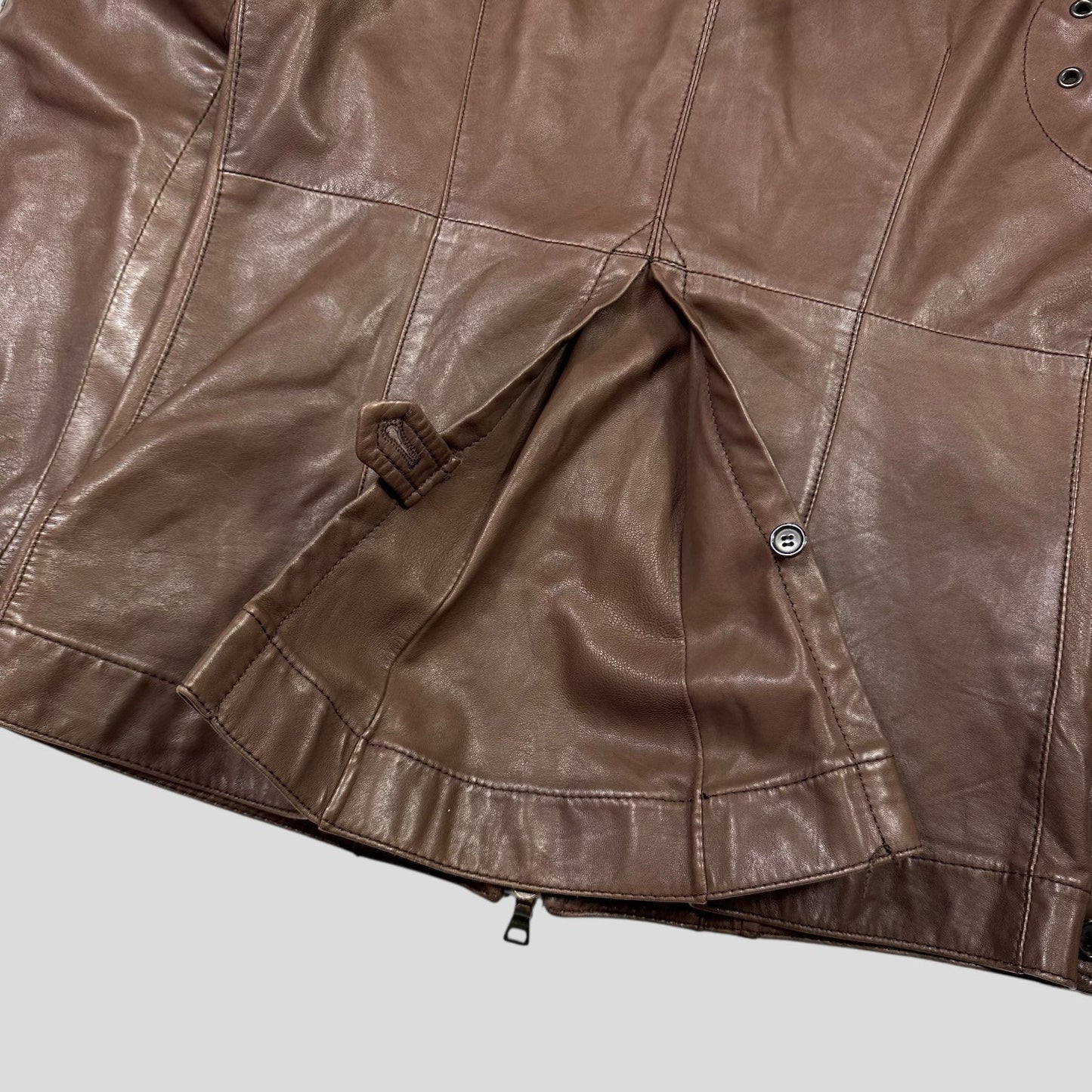 Prada Sport 00’s Brown Military Leather Modular Field Jacket - IT48 (S/M)