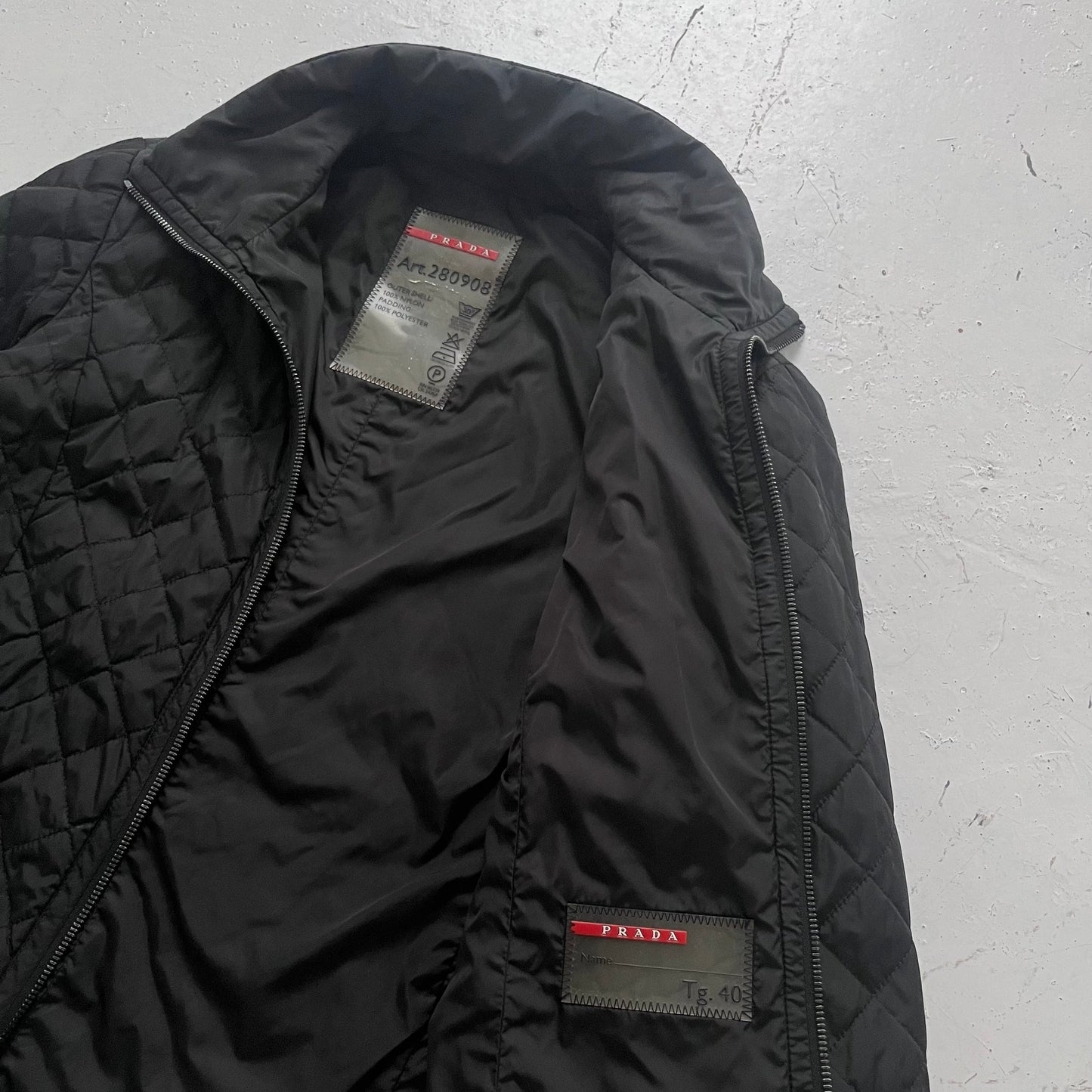 2007 prada sport quilted jacket | Black, Black