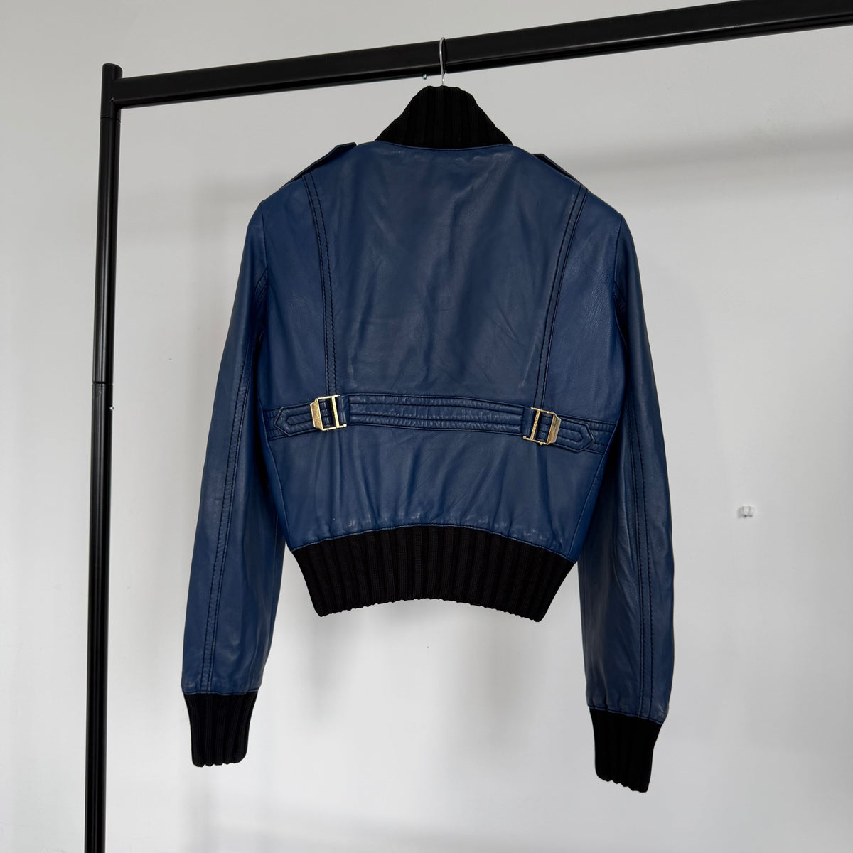 2006 gucci by frida gianini “madonna” leather jacket | O/S, Blue