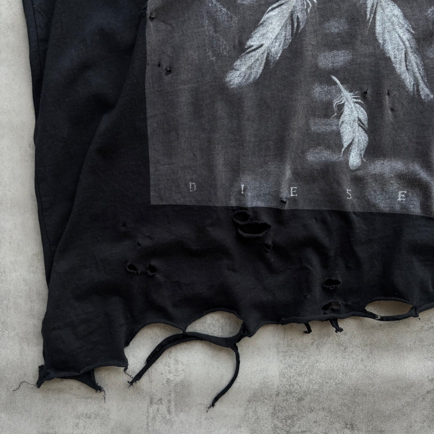 DIESEL DISTRESSED TOP | O/S, Red