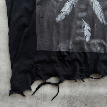 DIESEL DISTRESSED TOP | O/S, Red
