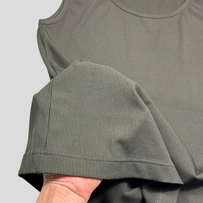 Issey Miyake 80’s Brush Tag Ribbed Pleated Vest - S | Medium, Green
