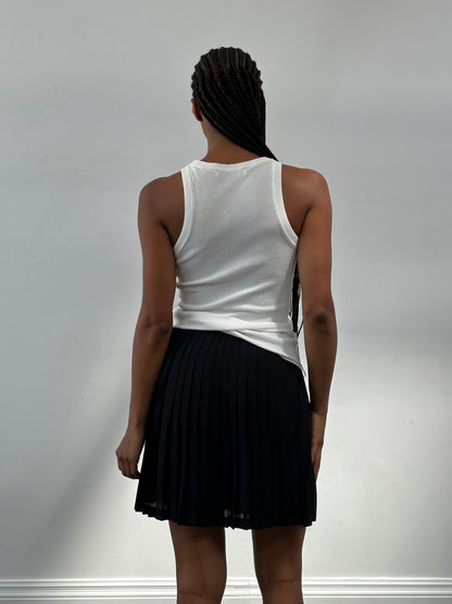 Italian Vintage 1990s Pleated A-line Mini Skirt - W26
