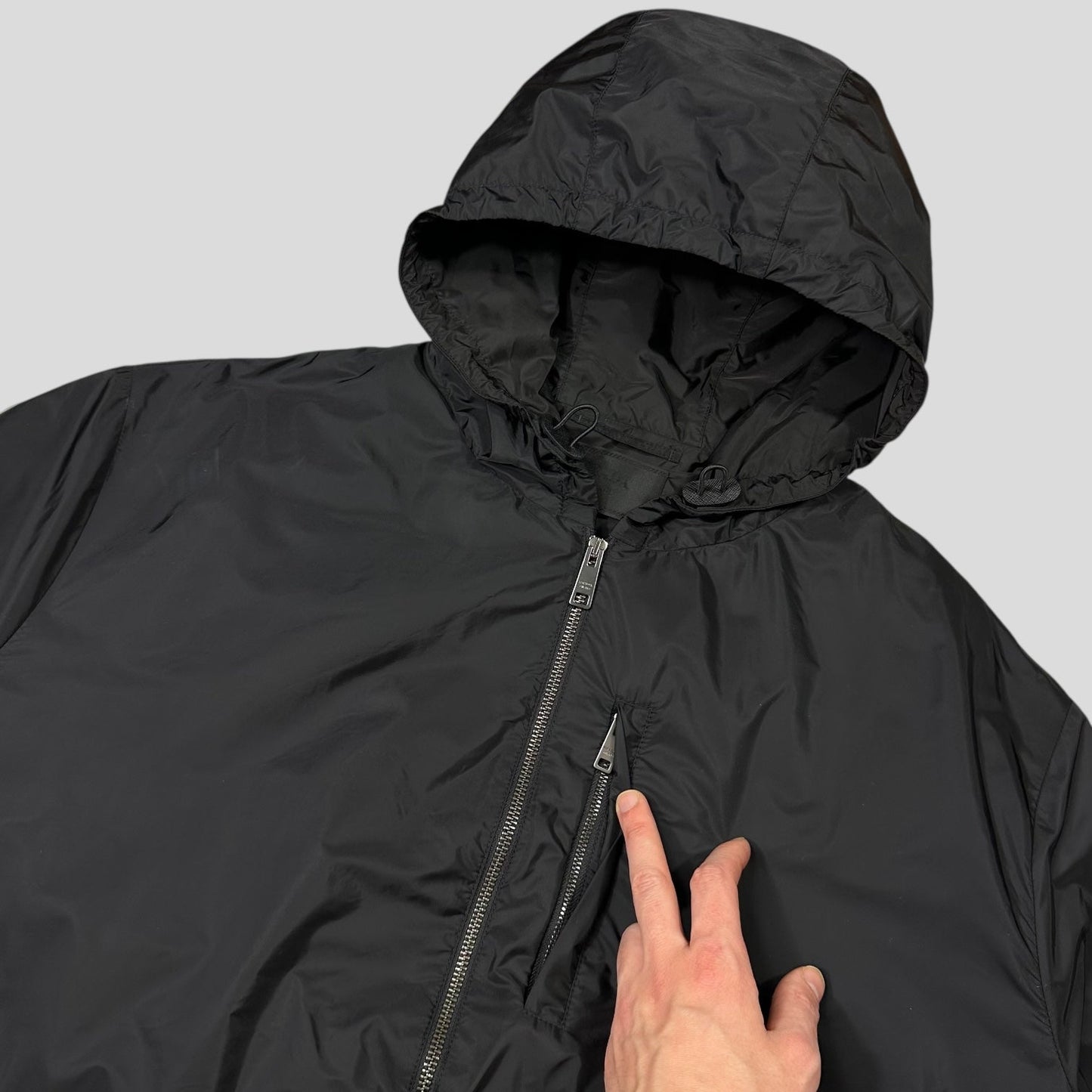 Prada Milano 2024 Triangle Badge Re-Nylon Anorak Windbreaker Jacket - XXXL