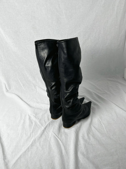 ANN DEMEULEMEESTER KNEE HIGH BOOTS | DEFAULT TITLE, Black