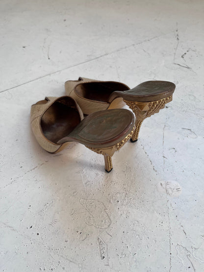 Fw2004 gucci by tom ford heels | GOLD, Gold