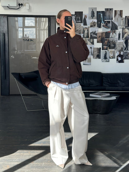 Vintage 2000s Double Zip Boxy Bomber Jacket - M/L