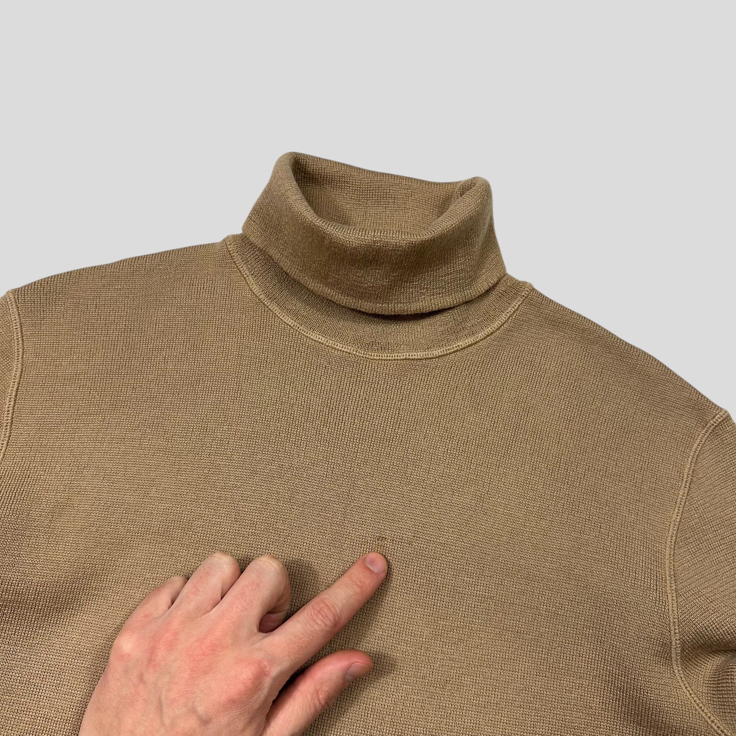 Prada Sport 00’s Ventilated Roll-neck Camel Knit Jumper - IT48 | Default Title, Multicoloured