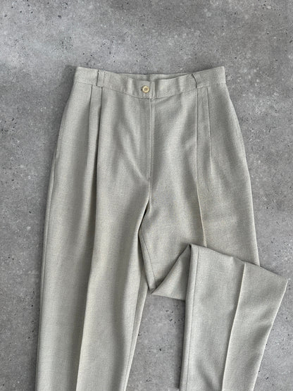 Italian Vintage High Waist Tapered Leg Tailored Trousers - W26