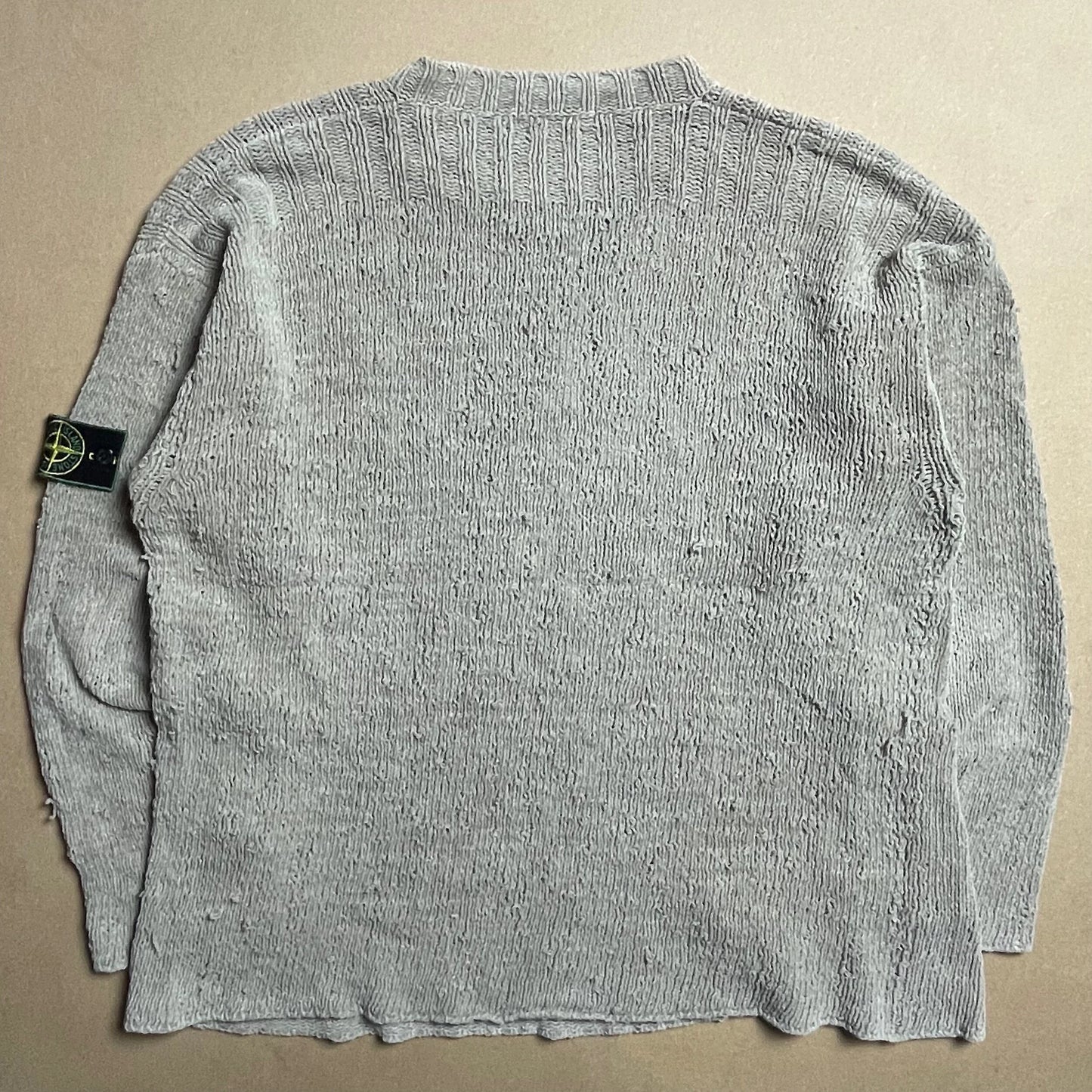 A/W 1995 Oatmeal Knitted Side Button Crew Neck