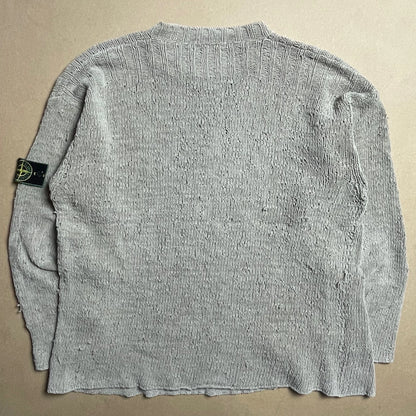 A/W 1995 Oatmeal Knitted Side Button Crew Neck