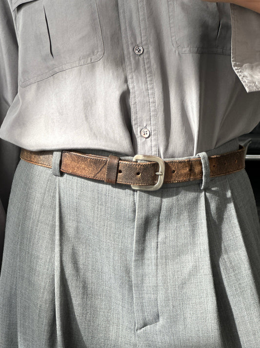 Vintage 1980s Distressed Leather Belt - W27-35